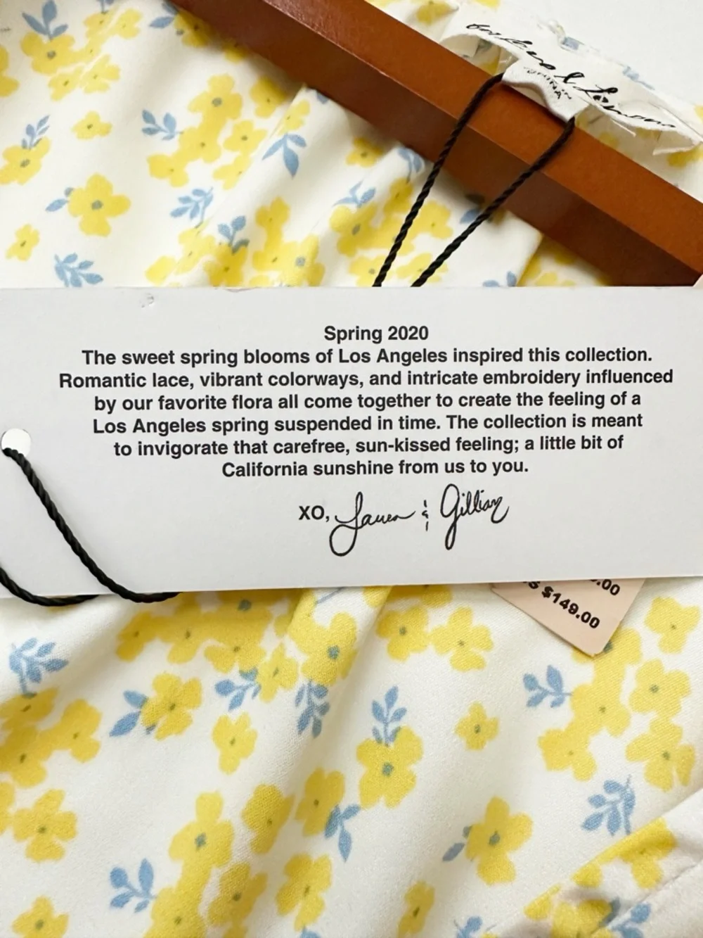 NWT For Love and Lemons Yellow Floral Daffodil Lace Robe Dress L - Picture 10 of 16